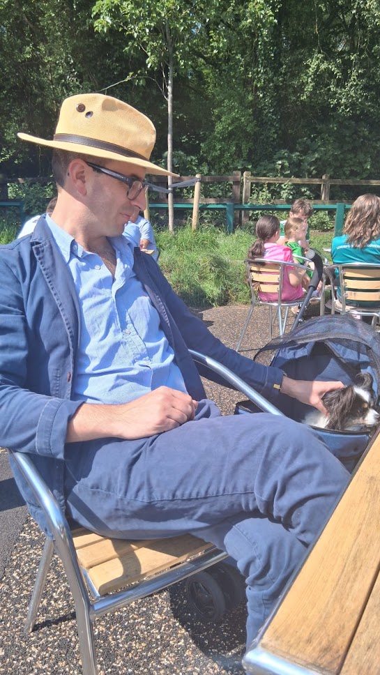 Tutor portrait with a dog